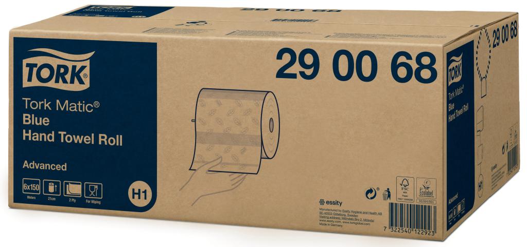 TORK MATIC H1 ADV ROLHANDDOEK BLAUW 2L 6RL