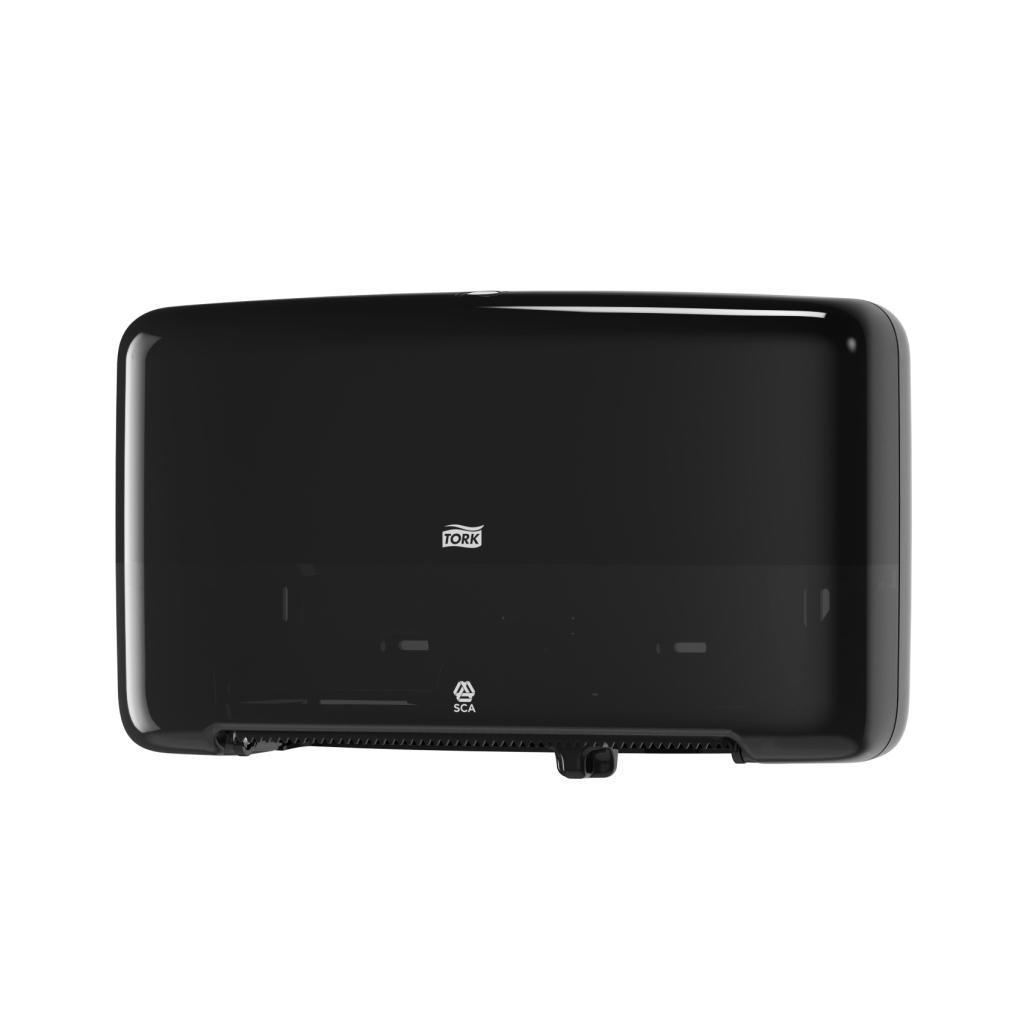 TORK TOILETROL DISPENSER T2 TWIN MINI ZWART