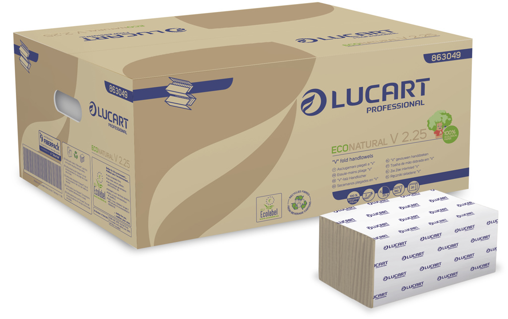 LUCART HANDDOEKEN ECONATURAL 20*190V 2L