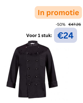 VESTE CUISINIER HIZA POLY/COTON T42 NOIR