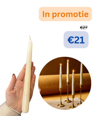 Q-LIGHTS TAPER CANDLES IVOIRE 100PCS