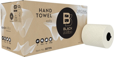 SATINO BLACK HANDDOEKROL PT50 WIT 6R 307194