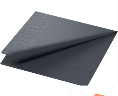 SERVIETTES 33*33 NOIR 2PLIS 10*200P