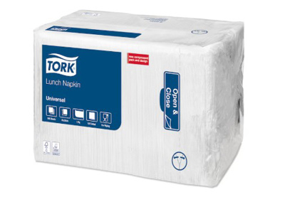 TORK LUNCH NAPKIN WIT 33*33 1L 1/4V 8*500ST