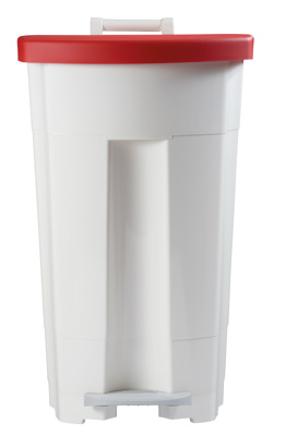 BOOGY MOBIELE PEDAALEMMER 90LT ROOD/WIT