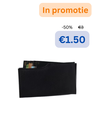 GELDBEURS VOOR BRIEFJES ZWART LEDER