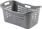 WASMAND RECHTHOEKIG 50LT ZILVER